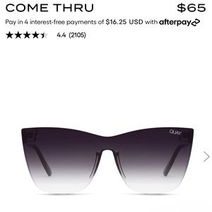 BESTSELLER BRAND NEW QUAY Australia Come Thru Sunglasses